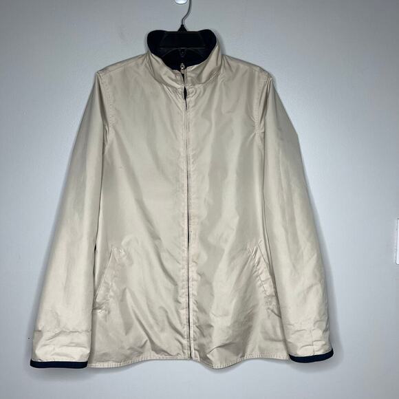 Big Chill Women's Reversible Trench Jacket Navy Cream Sz 8 Spring Coat Full Zip - Picture 2 of 14